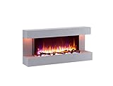 RICHEN Elektrokamin Helia - Elektrischer Wandkamin Mit Heizung, LED-Beleuchtung, 3D-Flammeneffekt & Fernbedienung - G