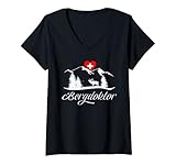 Damen Bergdoktor Berge Alpen Apres Ski Skifahren Snowboarden T-Shirt mit V