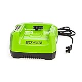 Greenworks 80 V 4 A Universal-Ladegerät, Ausgang 340 W, kompatibel mit allen Akkus der Serie Greenworks 80 V