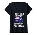 Damen Australien-Flagge I Australien-Flagge I Urlaub Australien T-Shirt mit V