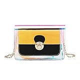 Aidou Fashion Trend Schultertasche, Umhängetasche, reine Farbe, Laser-Messenger-Tasche, Koreanische Mode-Trend, Kette Tasche, Jelly Bag, Schwarz ,