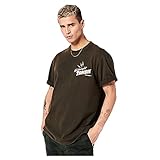 Superdry Mens Vintage Crossing Lines BK Tee T-Shirt, Washed Black, M