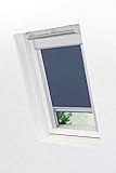 LYSEL - Qualitätsdachfensterrollo abdunkelnd dunkelblau, Velux, C 04, 6, (B x H) 38.30cm x 74cm in blau/dunkelb