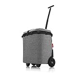 reisenthel carrycruiser iso Twist Silver – Tragbarer und verschließbarer Einkaufstrolley mit Kühlfunktion, stabilem Aluminiumrahmen, Schultergurt und herausnehmbarer Netz-I