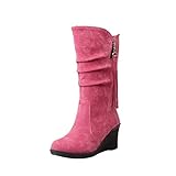 PANGKII Stiefel Bequeme Stiefeletten Damen Schneestiefel rutschfeste Frauen Schwarz Braun Pink Warm Gefütterte Winterschuhe Unisex Wasserdicht Wanderschuhe Schneestiefel Winter Trekking Winterb