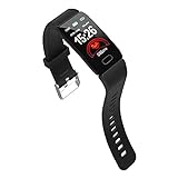 ZZL Klassisch Mode Armbanduhr Smart-Band-Blutdruck-Chronograph-Armbanduhr-Puls-Monitor-Fitness Tracker Smart Watch Fitness-Armband Wasserdicht Uhr Casual (Color : Black)