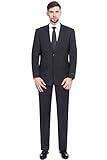 P&L Herren 2-teiliger Anzug Blazer Jacke Tux & Flat Front Hose, anthrazit,