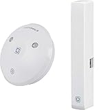 Homematic IP Smart Home Alarmsirene, akustische und optische Signalisierung, 142801A0 & Smart Home Fenster- und Türkontakt, optisch – Smarte Überwachung der Fenster, 140733A0