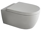 SSWW by Aqua Bagno Design Hänge Wc Spülrandlos Toilette inkl. Wc Sitz mit Softclose Absenkautomatik + Abnehmb