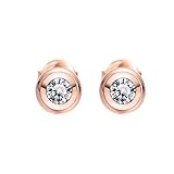 Rosegold Magnetschmuck Ohrstecker Energetix 4you TRX # 463P mit funkelndem klarem Swarovski white Solitaire Magnetix Retro Desig