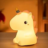 SPRIME Nachtlicht Kinder LED Nachtlicht Baby Dimmbar Stilllicht mit Touch Sensor USB Aufladung Nachttischlampe Baby Kinder bunte & warmweiße Schlaflicht Einhorn Deko Geschenke (T1)