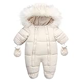 Baby Daunenjacke Schneeanzug Outfit Babykleidung 0-24 Monate Daunenmantel Spielanzug Parka Jumpsuit Babyoverall Babyparka Babyeinsatz Babytrage Jacke Mädchen Junge Übergangsjacke Kapuzenjack