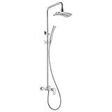 Liudrpeng. Speicher Schreibtisch Dusche Set Patent Booster Jet Top Wasserfall Handbrause Komplette Kupfer Weiß Silber Dusche Wasserhahn, Weiß Backender Edelstahl Rodquality Sicherung Compatible w