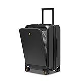 LEVEL8 Handgepäck Koffer Trolley 20', USB Charging Port Koffer Groß mit Front Laptopfach, Hartschalen-Reisekoffer mit 8 Spinner Rädern, TSA Lock(Grau,57cm,38L)