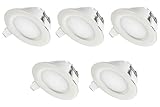 TEVEA PREMIUM LED Einbauleuchte - 230v - LED Einbaustrahler - helles, reines Licht - Deckenspot - Ultra Flach - IP44 - Energieklasse A+ - (5-er set) - Warmw
