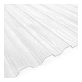 Ezooza Wellplatte aus Polycarbonat SuperDur, Griechenland 76/18, Dicke 1 mm, transparent, 126,5 x 200 cm (10 Platten)