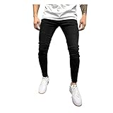 MEIYIKELO Jeans Herren, Jeans Herren Slim fit Stretch Jeans Regular Fit Straight Leg Denim Modern Männer Jungen Hose Cut Basic Washed Herren Skinny Jeans Herren Jeans Schw