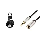 AKG K72 Hochleistungs-Kopfhörer mit geschlossenem Design & Amazon Basics - Stereo-Audio-Verlängerungskabel für Männer/Frauen, 3,5 mm, 3,66