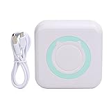 BCXXKJ Mini Pocket Printer Inkless Wireless Bletooth Tragbares Thermopapier für Fotoetiketten-Memo(Grün)