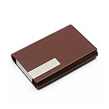 Visitenkarten-Etui Metall Visitenkartenhalter for Männer & Frauen, Visitenkarte Fall dünner Visitenkarte Wallte Visitenkarte, Edelstahl, Maß freier Laser-Beschriftung Visitenkartenbox (Color : B)