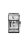 De'Longhi ECP 35.31 Espresso Siebträgermaschine | Siebträgerhalter mit Aluminium Finish | Professionelle Milchschaum Düse | Filtereinsatz für 1 oder 2 Tassen | Auch für Pads Geeignet | Schwarz-Silb