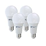 eLITe LED Lampe E27, 15W, 827, 2700K, Warmweiß, 1350lm, 240°, ersetzt 100W, 4 Stück