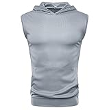 Hoodie Herren Sommer Ärmellos Einfarbig Shirt Herren Fitness Workout Klassische Sportshirt Herren Regular Fit Lässig Komfortabel Tops Herren Mit T