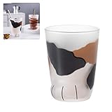 Asarly Katzenklaue Tasse, süße Katze Pfoten Frühstück Milchbecher, Glas Tiger Paws Tasse Büro Kaffeetasse Becher Persönlichkeit Frühstück Milch Porzellan Tasse Geschenk