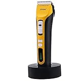 FRLYQ Trimmer Für Haare 100-240V Professionelle Haarträger Keramik Titianium Herrenhaarschneider Digital LCD Anzeigen Elektrischer Haarschneidemaschine Haarschnitt Haartrimmer (Color : Yellow)