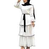 Muslimische Roben Kleider Damen Islamische Druck Elegant Slim Lang Kleid Maxikleid Arab Dubai Kaftan Frauen Einfarbig Gebetskleidung Schlank Nahen Ostens Abaya Türkisch Abendkleid Vintage Gow