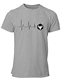 clothinx Stier Sternzeichen von Herzen | EKG | Geburtstag und Geburt April - Mai | Liebevoll gestaltetes Tierkreiszeichen Motiv Herren T-Shirt Grau Gr. L