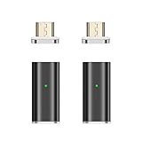 NetDot 10th Generation Magnetisches Adapter,Schnellladung und Datenübertragung für Micro-USB Smartphones Samsung S7/6/5,Sony und mehr (2 Pack schwarz)