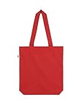 T-Shirt Laden Baumwolltasche mit persönlichem Motiv Bedrucken (persönliche Fototasse mit eigenem Bild und Text) Materialzusammensetzung: 100% Biobaumwolle (rot)