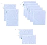 Earthwise Wiederverwendbare Netztaschen für Obst und Gemüse – Set bestehend aus 9 – 3 verschiedenen Größen, 30 X 43 cm, 30 X 36 cm, 30 X 20