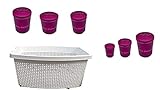 weihnachtsgebäckdosen + Rattan Korb weiß 40 L