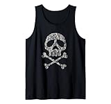 Totenkopf Skull Space Pirat Captain Kapitän Halloween Party Tank Top