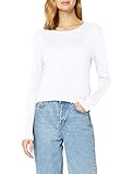 True Religion Damen Longsleeve Tshirt T-Shirt, Weiss, XS