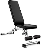 FACAZ Multifunktionale Hantelbank zu Hause Verstellbare Bank， Klappbare Hantelbankpresse für Körpertraining Fitness Bauchbank Sit-Up-Übungsgerät Abdominal Twister Trainer Home Gym mit Ruderg