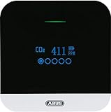 ABUS CO2-Messgerät - CO2WM110 AirSecure - Melder für Luftqualität, Luftfeuchtigkeit und Temperatur im Raum - mit Alarm und CO2-Ampel - 10-Jahres-S