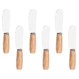 BESTonZON Buttermesser Edelstahl Butterstreuer Käsemesser Holzgriff 6 Stück Küchenutensilien zum Aufstreichen von Käse Butter Marmelade Frühstück Brot Kü