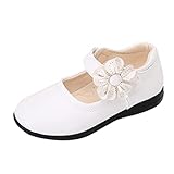 JDGY Tanzschuhe Mädchen Prinzessin Schuhe Kinder Schuhe Leder Sandalen Blumen Festschuhe Flacheschuhe Hochzeitsschuhe Karneval Kinder Schuhe Rutschfest Kleinkind S