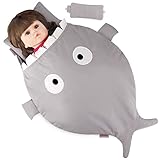 GAGAKU Baby Puppen Schlafsack Set mit Schlafmaske Kissen Puppen Zubehör für Kinder Für bis zu 18 Zoll - H