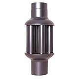 acerto 30172 acerto Abgaswärmetauscher 130x650mm - schwarz * Energie sparen * Leichte Reinigung * Einfacher Einbau | Warmlufttauscher, Rauchgaskühler zum Nachrüsten | Kaminrohr, Abgasrohr, O