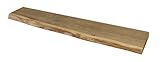 Wandregal, Eiche, massiv, Holz, Regal, Baumkante, rustikal Wandboard (60 mit Baumkante)