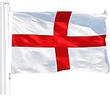 JJA Saint George England Flagge 120 x 75 cm Fahne Ösen zum Aufhängen wiederverwendbar Polyester hergestellt für Meisterschaft Fußball Ligen Dekorationen Sportveranstaltungen Feiern Party