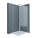 doporro Eck-Duschkabine Ravenna36-Plus 90x100x195cm Eckdusche ESG-Sicherheitsglas Klarglas inkl. beidseitiger Easy-Clean-Beschichtung