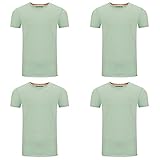 riverso Herren Basic T-Shirt 4er Pack RIVJonas Rundhals Tee Regular Kurzarm Einfarbig Organic Cotton Bio 100% Baumwolle S M L XL XXL 3XL 4XL 5XL, Größe:XXL, Farbe:Middle Green (12300)