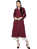 shopNstyle Indischer Designer elegante Salwar Kameez Palazzo Anzüge für Mädchen Gr. 44, Kastanienbraun und Weiß