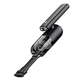 ZXCVB Akku-Handstaubsauger, Leistungsstarke Saugleistung Mit LED-Licht, Wiederaufladbarer Typ-C-Staubsauger, Zusammenklappbarer Mini-Staubsauger (Color : Black)