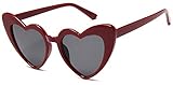 crazy bean Party Brille Herz Sonnenbrille Retro Sonnenbrille Herzform FüR Damen Partei Sonnenbrille Vintage Retro Fashion üBergroßE Klassische Mode Sonnenbrille D